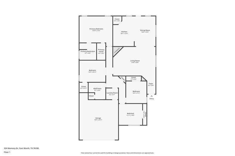 2,305/Mo, 324 Memory Dr Fort Worth, TX 76108 Floor Plan View