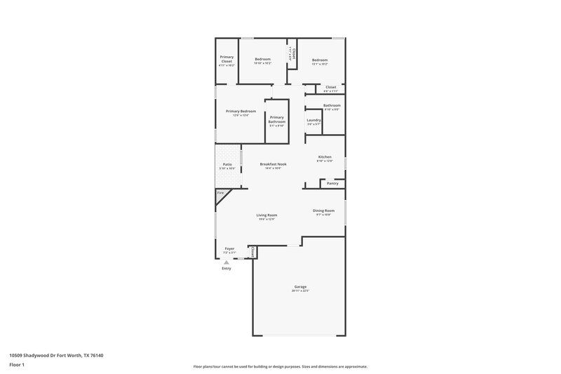 1,715/Mo, 10509 Shadywood Dr Fort Worth, TX 76140 Floor Plan View