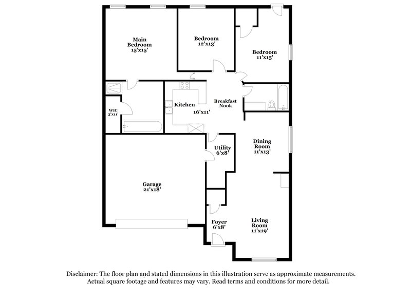 2,140/Mo, 5828 Heatherglen Ter Fort Worth, TX 76179 Floor Plan View