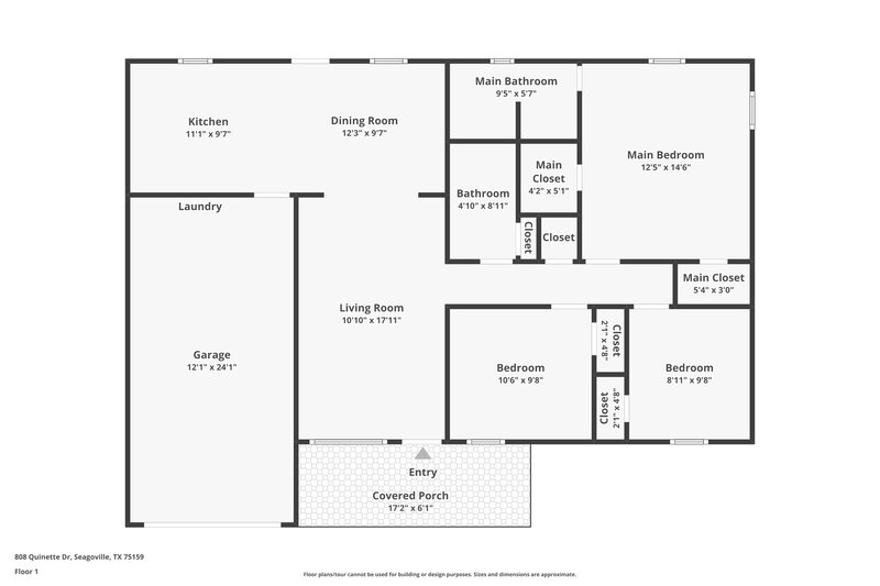 1,785/Mo, 808 Quinette Dr Seagoville, TX 75159 Floor Plan View