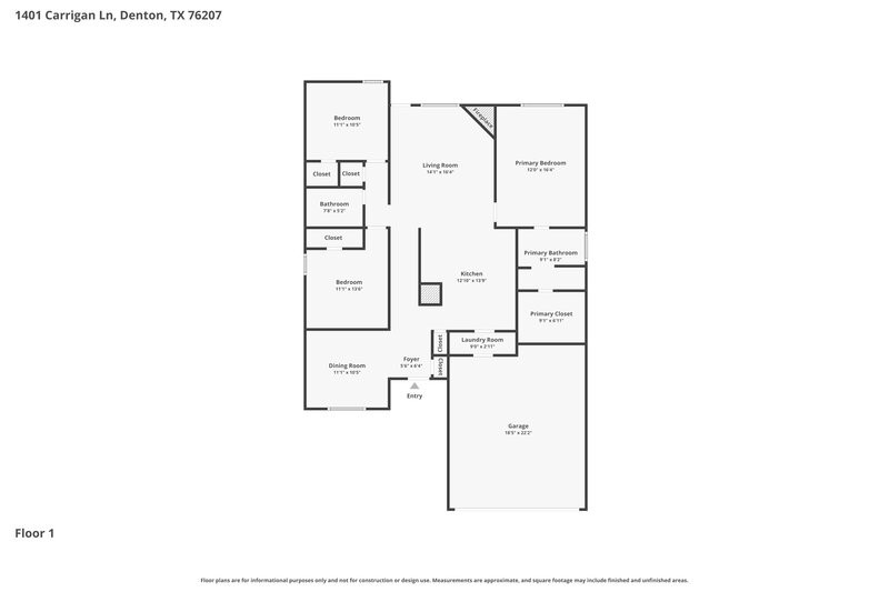 1,965/Mo, 1401 Carrigan Ln Denton, TX 76207 Floor Plan View