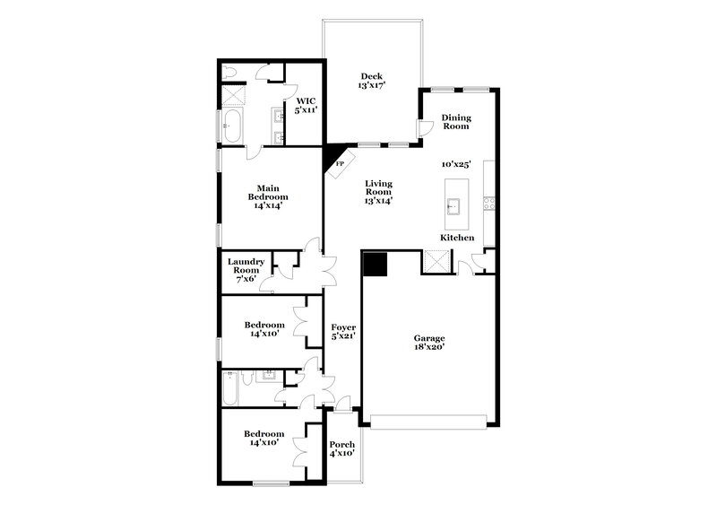 3,070/Mo, 6825 Waterhill Ln Fort Worth, TX 76179 Floor Plan View