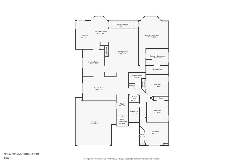 2,790/Mo, 1615 Barclay Dr Arlington, TX 76018 Floor Plan View