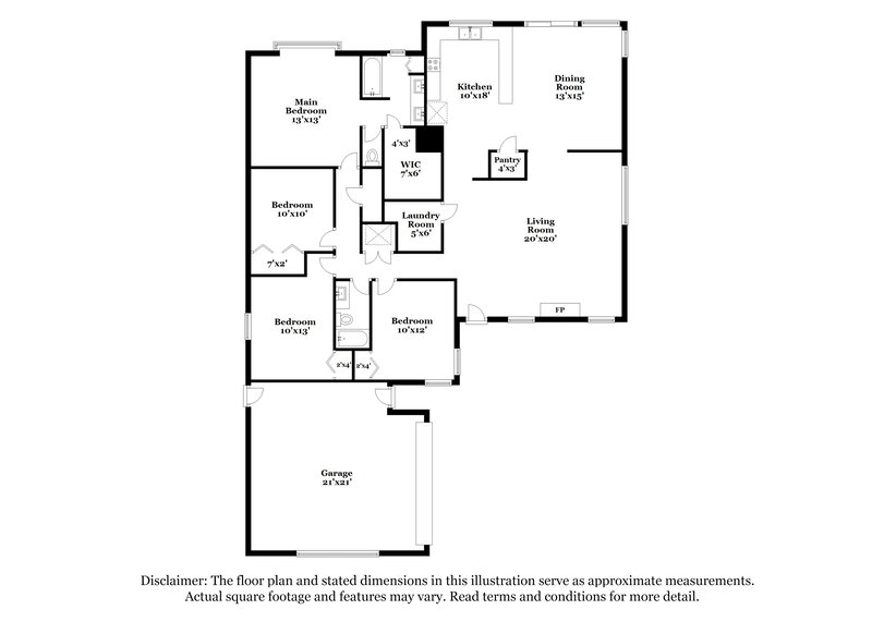 2,635/Mo, 2303 Villanova St Arlington, TX 76018 Floor Plan View