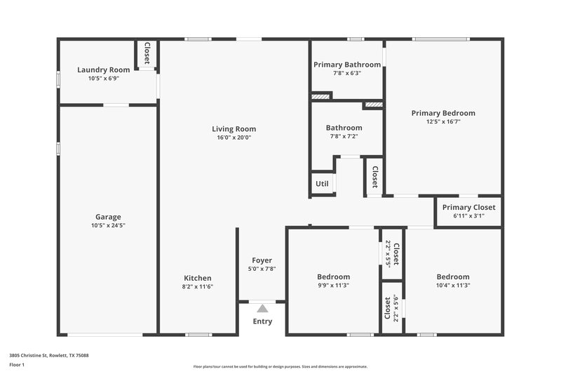 2,055/Mo, 3805 Christine St Rowlett, TX 75088 Floor Plan View