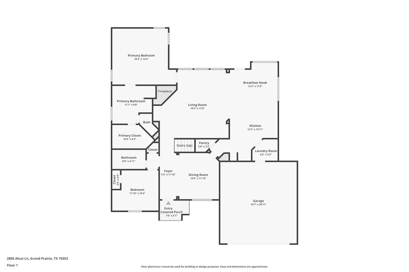 2,630/Mo, 2805 Alcot Ln Grand Prairie, TX 75052 Floor Plan View