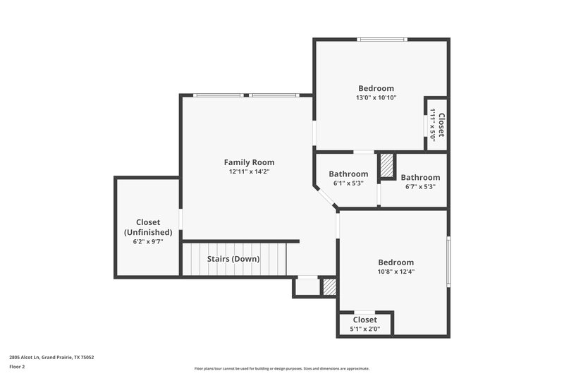2,630/Mo, 2805 Alcot Ln Grand Prairie, TX 75052 Floor Plan View 2