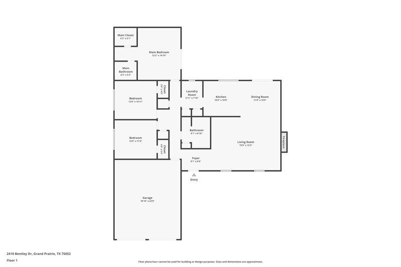 2,260/Mo, 2410 Bentley Dr Grand Prairie, TX 75052 Floor Plan View