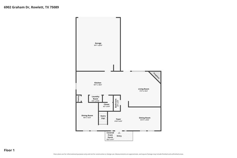 2,315/Mo, 6902 Graham Dr Rowlett, TX 75089 Floor Plan View