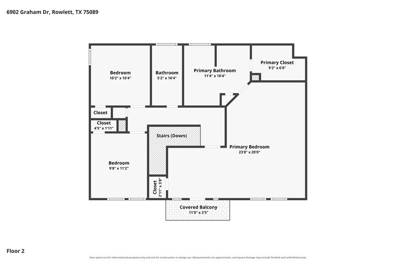 2,315/Mo, 6902 Graham Dr Rowlett, TX 75089 Floor Plan View 2