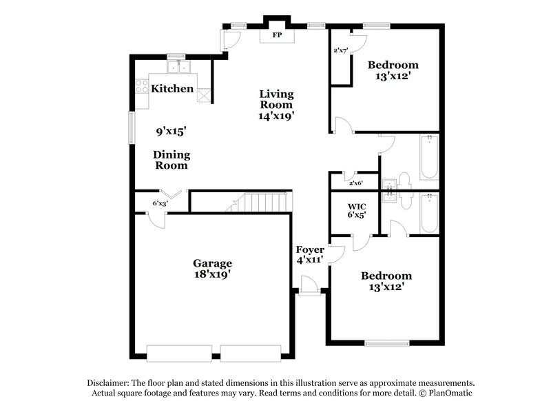 1,865/Mo, 4203 Rye Glen Dr Arlington, TX 76017 Floorplan View 2