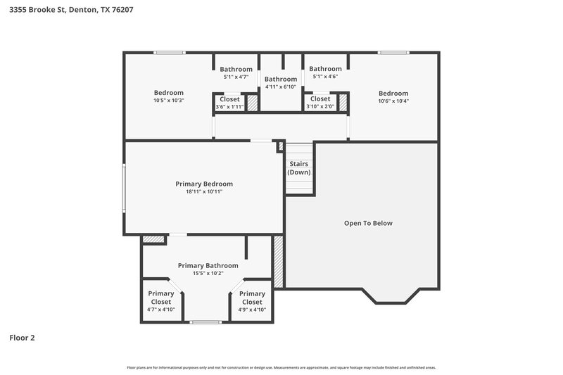 2,225/Mo, 3355 Brooke St Denton, TX 76207 Floor Plan View 2
