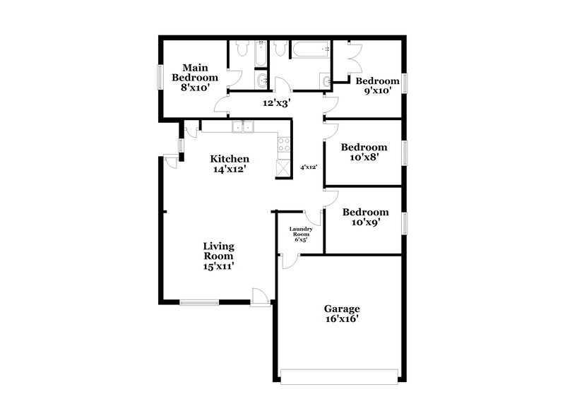 2,100/Mo, 13203 Spanish Bay Ct Dallas, TX 75253 Floor Plan View