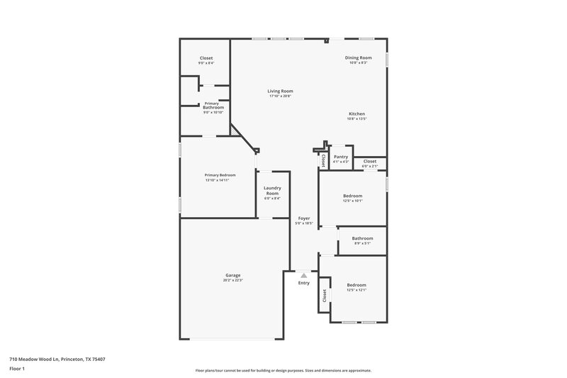 1,945/Mo, 710 Meadow Wood Ln Princeton, TX 75407 Floor Plan View