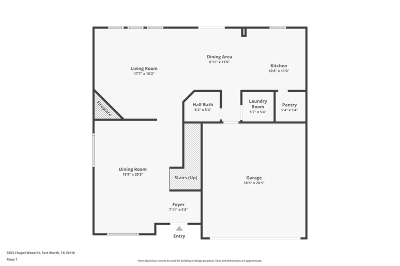 2,065/Mo, 3353 Chapel Wood Ct Fort Worth, TX 76116 Floor Plan View