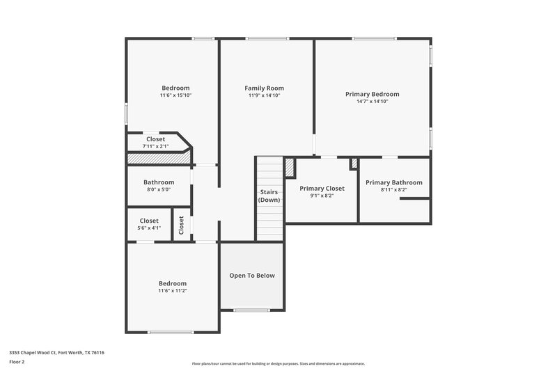 2,065/Mo, 3353 Chapel Wood Ct Fort Worth, TX 76116 Floor Plan View 2