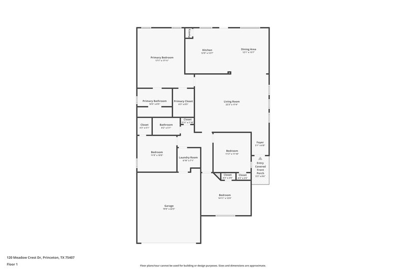 1,875/Mo, 120 Meadow Crest Dr Princeton, TX 75407 Floor Plan View