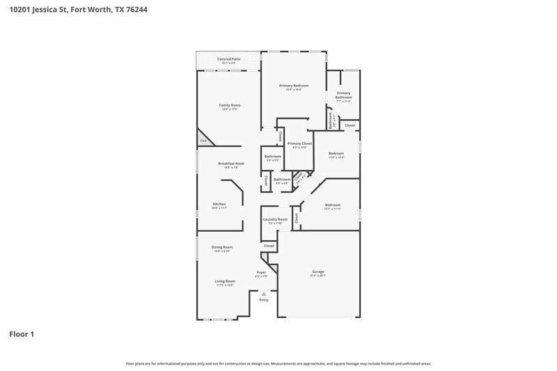 2,330/Mo, 10201 Jessica St Fort Worth, TX 76244 Floor Plan View
