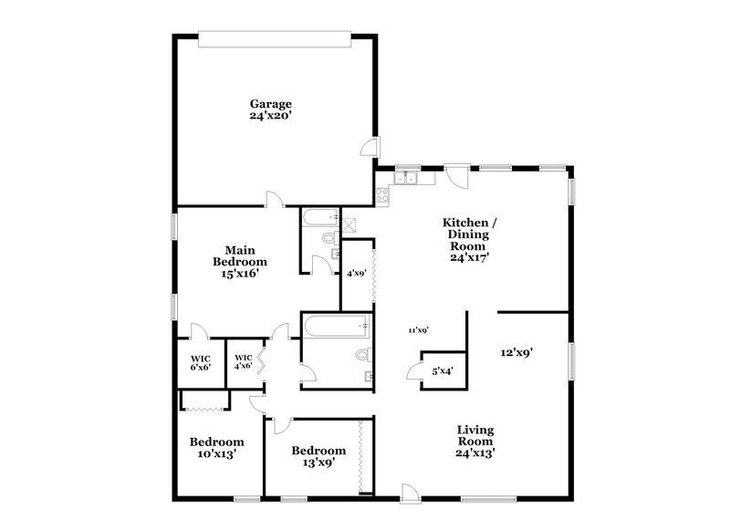 2,490/Mo, 9409 Shearer St Rowlett, TX 75088 Floor Plan View