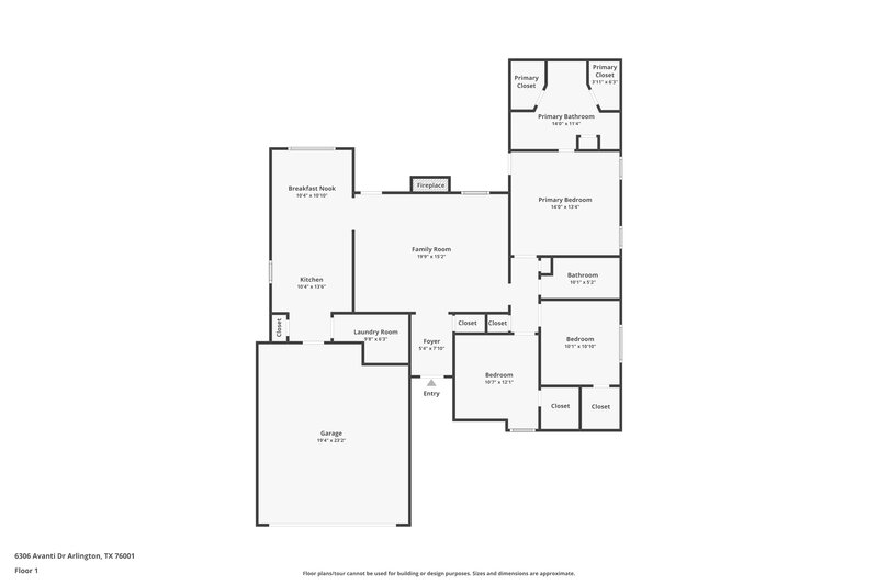 2,030/Mo, 6306 Avanti Dr Arlington, TX 76001 Floor Plan View