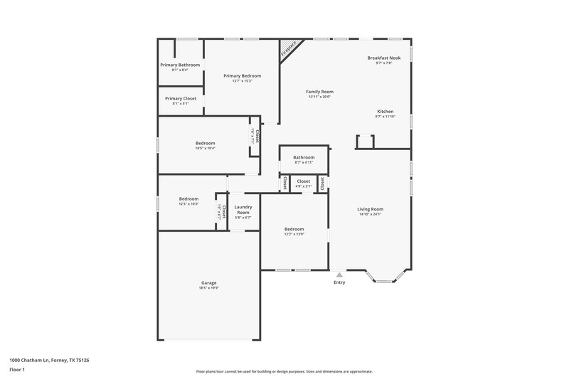 2,050/Mo, 1000 Chatham Ln Forney, TX 75126 Floor Plan View
