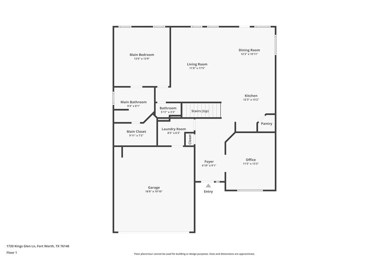 2,025/Mo, 1720 Kings Glen Ln Fort Worth, TX 76140 Floor Plan View