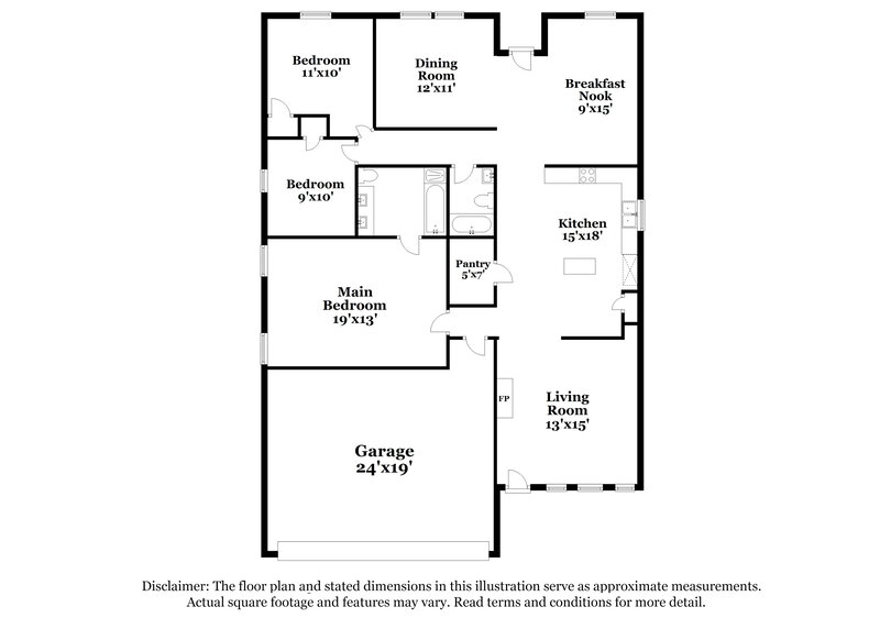 2,325/Mo, 2804 Monticello Ln Lancaster, TX 75134 Floor Plan View
