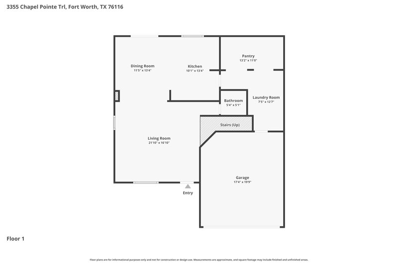 2,215/Mo, 3355 Chapel Pointe Trl Fort Worth, TX 76116 Floor Plan View