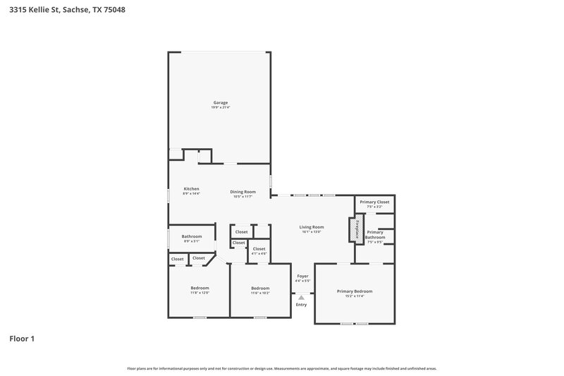 2,110/Mo, 3315 Kellie St Sachse, TX 75048 Floor Plan View