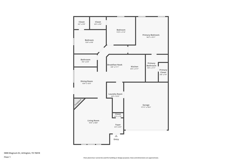 2,170/Mo, 5800 Magnum Dr Arlington, TX 76018 Floor Plan View