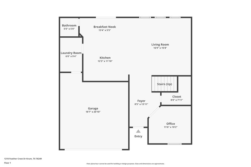 2,075/Mo, 1210 Feather Crest Dr Krum, TX 76249 Floor Plan View