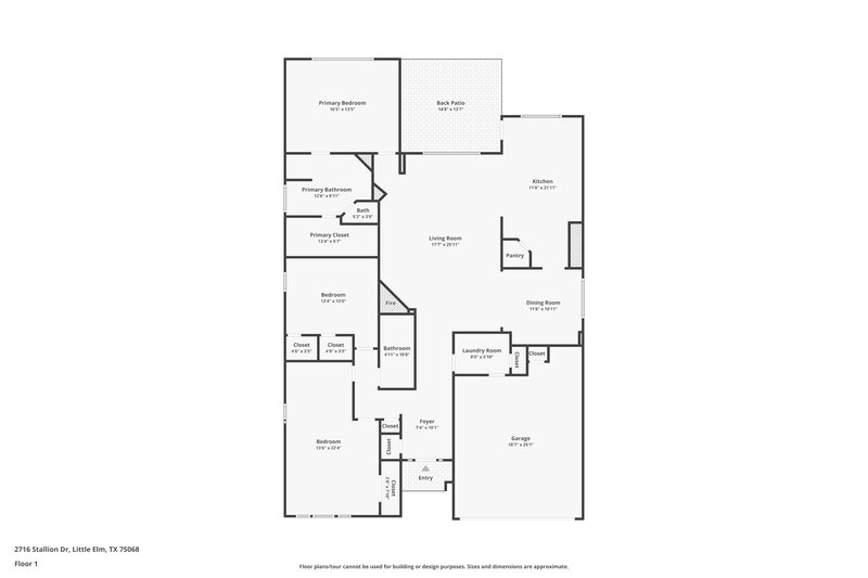 2,235/Mo, 2716 Stallion Dr Little Elm, TX 75068 Floor Plan View