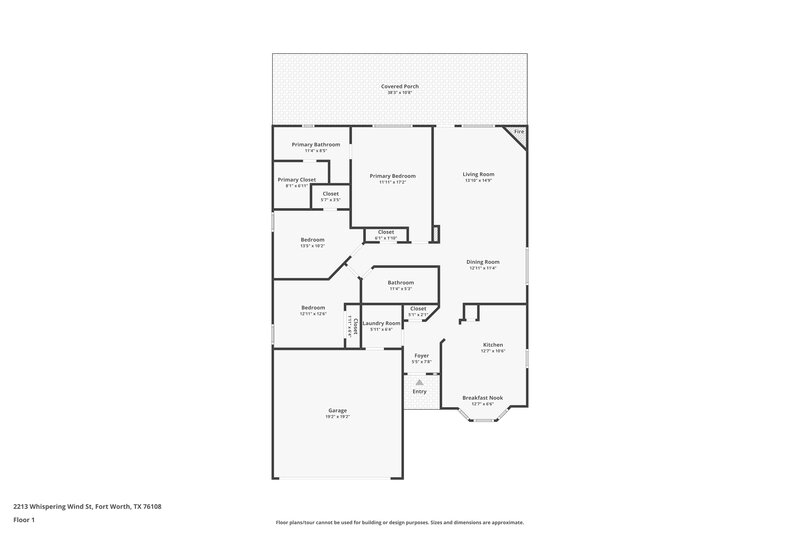 1,805/Mo, 2213 Whispering Wind St Fort Worth, TX 76108 Floor Plan View