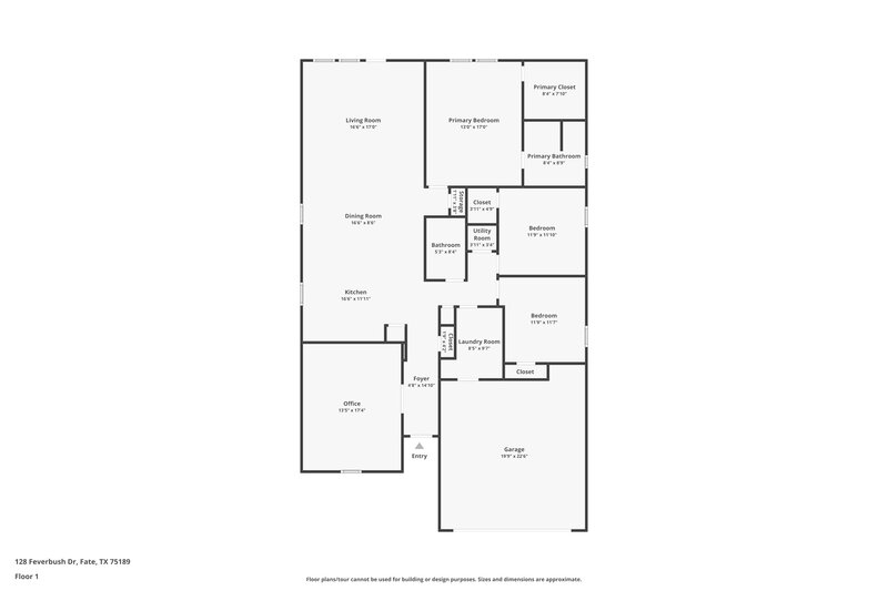 1,745/Mo, 128 Feverbush Dr Fate, TX 75189 Floor Plan View