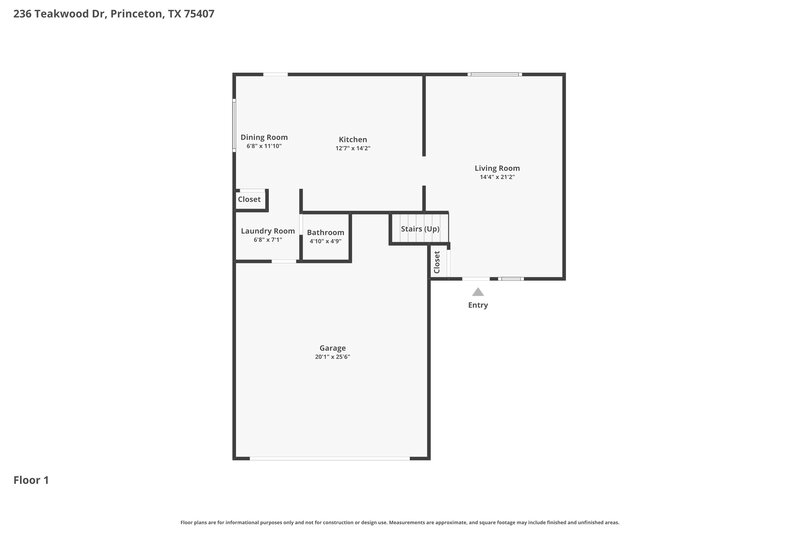 1,950/Mo, 236 Teakwood Dr Princeton, TX 75407 Floor Plan View