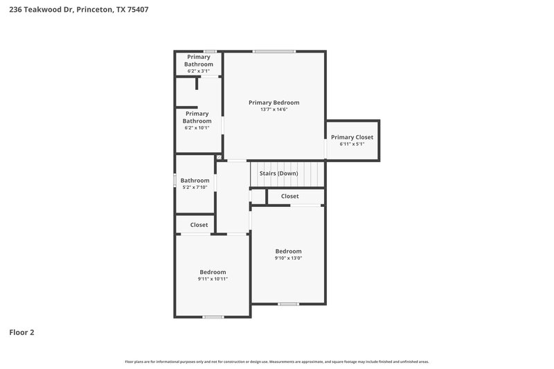 1,950/Mo, 236 Teakwood Dr Princeton, TX 75407 Floor Plan View 2
