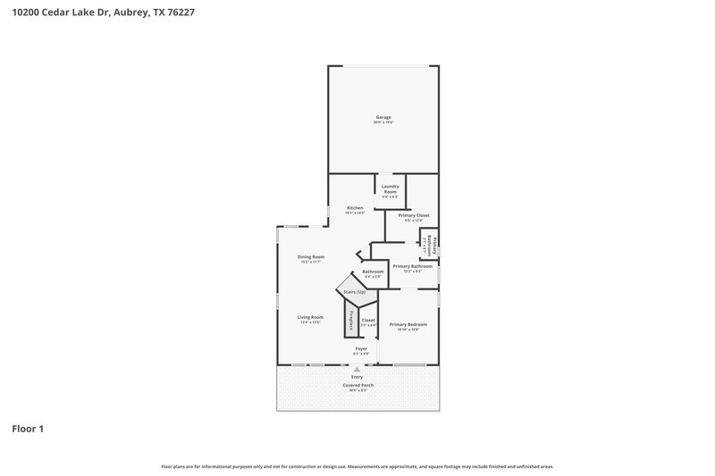 1,865/Mo, 10200 Cedar Lake Dr Providence Village, TX 76227 Floor Plan View