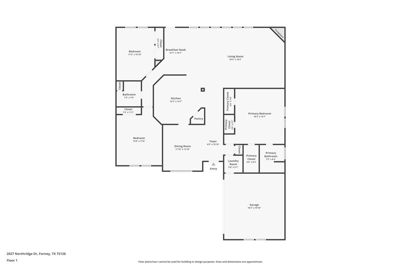 1,990/Mo, 2027 Northridge Dr Forney, TX 75126 Floor Plan View