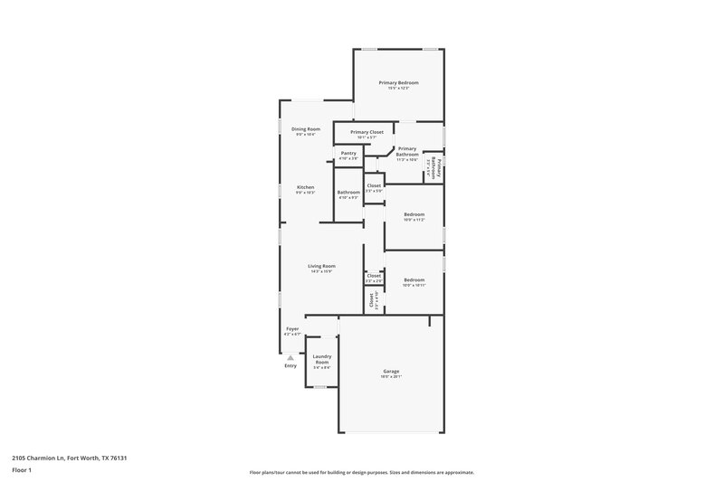 1,970/Mo, 2105 Charmion Ln Fort Worth, TX 76131 Floor Plan View