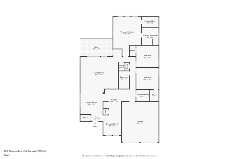 2,200/Mo, 3612 Diamond Ranch Rd Roanoke, TX 76262 Floor Plan View