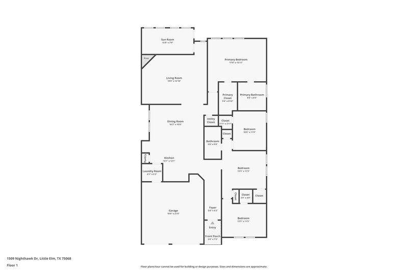 2,435/Mo, 1509 Nighthawk Dr Little Elm, TX 75068 Floor Plan View
