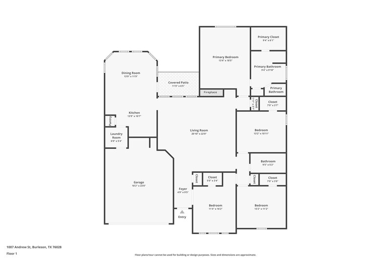 2,055/Mo, 1007 Andrew St Burleson, TX 76028 Floor Plan View