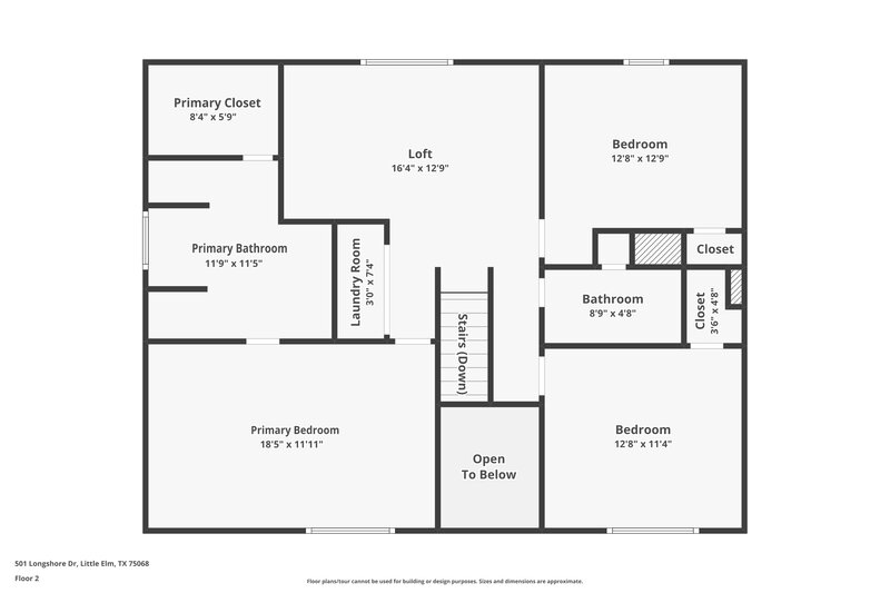 2,095/Mo, 501 Longshore Dr Little Elm, TX 75068 Floor Plan View 2