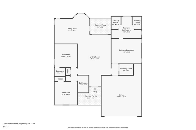 1,725/Mo, 211 Brookhaven Cir Royse City, TX 75189 Floor Plan View