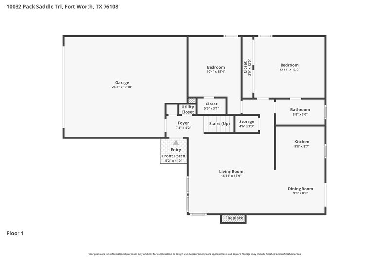 1,915/Mo, 10032 Pack Saddle Trl Fort Worth, TX 76108 Floor Plan View