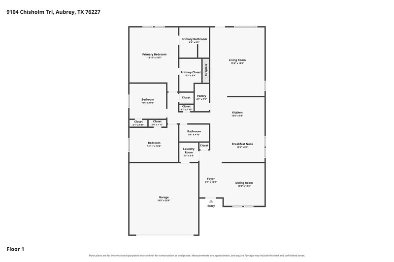 2,230/Mo, 9104 Chisholm Trl Cross Roads, TX 76227 Floor Plan View