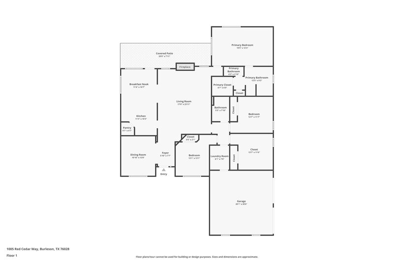 2,440/Mo, 1005 Red Cedar Way Burleson, TX 76028 Floor Plan View
