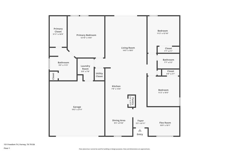 1,795/Mo, 131 Freedom Trl Forney, TX 75126 Floor Plan View