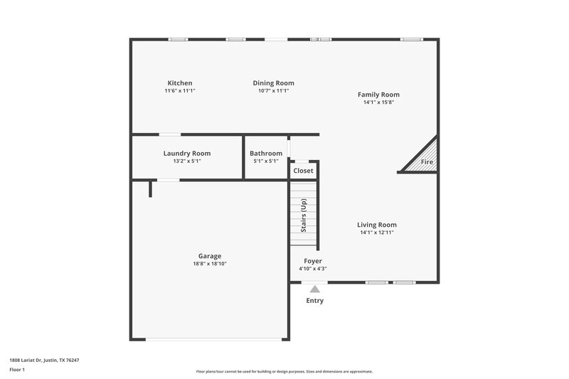 2,355/Mo, 1808 Lariat Dr Justin, TX 76247 Floor Plan View
