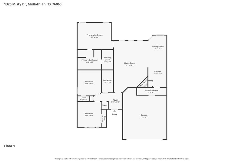 2,250/Mo, 1326 Misty Dr Midlothian, TX 76065 Floor Plan View